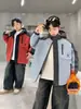 Chaqueta cortavientos para niño, nuevo estilo 2026, chaqueta con capucha acolchada y gruesa para niños mayores, abrigo de invierno cortavientos y cálido para trabajo