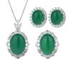 Zhuang Shengsheng Jewelry Ice Seed Fluorescente Denier Calcedonia Verde Cuerpo Ligero Colgante de Jade Conjunto de Tres Piezas Principal 13*18-10*12
