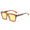 Gafas de sol de moda con montura grande cuadrada de tapa plana para 2026, estilo europeo y americano, panel de luz de contraste colorido único, gafas de sol de comercio exterior