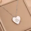 Collar Clásico de Acero de Titanio Libro de Amor para Mujer, Cadena para Clavícula de Corazón de Carta de Amor para Pareja de Venta Caliente Transfronteriza, No se Desvanece