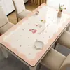 Mantel Minimalista para Mesa de Comedor, Impermeable, Resistente al Aceite, Lavable, Resistente al Calor, Color Crema, Protector de Mesa de Café de PVC de Alta Gama