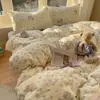 Juego de ropa de cama de tres piezas Regalo sábana de algodón lavado funda nórdica sábana juego de cuatro piezas Fabricante de Dropshipping al por mayor