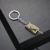 Llavero de coche para hombre creativo nuevo de comercio exterior transfronterizo modelo de tanque de bronce antiguo dorado llavero de regalo pequeño