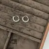 Pendientes sencillos de estilo coreano para mujer, elegantes, de plata S925, con hebilla de oreja, estilo geométrico artístico.