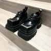 Zapatos retro de mujer estilo coreano 2026, mocasines de suela gruesa, zapatos Mary Jane de charol estilo británico