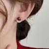Nova Entrada Brincos de Pérola Vermelha com Strass de Luxo para Mulheres Design de Nicho Pequenos Simples e Exquisitos Moda Brincos de Alta Qualidade