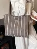 Bolsa Tote Rayada de Gran Capacidad para Mujer 2026 Invierno Nuevo Estilo Casual de Alta Gama Elegante Exquisita Bolso de Hombro Cruzado