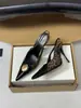 Sandálias de Salto Alto Bico Fino YS com Tira no Tornozelo Femininas Estampa de Leopardo Color Block Bico Fechado Slip-ons Fivela de Metal Sexy para o Trabalho Calçados Femininos