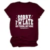 Desculpe o Atraso A dele Amazon Ebay Estação Independente Camiseta Feminina Simples e Confortável com Gola Redonda e Manga Curta