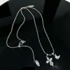 Dulce Súper Brillante Circonita Estrella Luna Cruz Exquisito Collar Deslizante para Mujer Simple de Alta Gama Versátil Cadena para Clavícula de Lujo Ligero Moderno