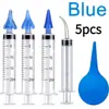 Jeringa irrigadora portátil transfronteriza para lavado de oídos, jeringa de 3 agujeros con boquilla recta, set de lavado de oídos Luer, irrigando oídos