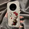 Adequado para Capa de Celular Huawei Mate70 com Bolinhas Vazadas e Gato Kt com Design Único, Novo para Huawei Mate60 Pro