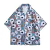 Camisa Retro Floral de Manga Curta para Comércio Exterior do Sudeste Asiático Design Estilo Tailandês Estilo Havaiano Camisa Solta Fresca para Homens