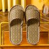 Sandalias y pantuflas para el hogar para mujer, primavera y otoño, verano, ratán, paja, interior, hogar, lino, antideslizantes, sin olor, pies, cuatro estaciones, venta al por mayor para hombres