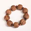 Cuentas Talladas de Sándalo con Cabezas de Animales del Zodiaco Doce, Pulsera Pixiu, Bolas de Salud, Pulsera de Cuentas de Buda con los Dieciocho Arhats
