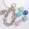 [Paquete de 2] Mabe Meteor Cuentas Redondas de un Agujero Tierra Trueno Cuentas Sueltas Llavero Colgante DIY Accesorios para el Cabello Accesorios para Joyería