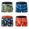 Ropa interior de comercio exterior para niños, calzoncillos tipo bóxer de seda de leche para niños, estampado de dibujos animados, ropa interior transpirable de cuatro esquinas para niños mayores, ropa interior de verano