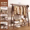 Cabide de Chão de Madeira Maciça para Quarto, Cabide de Roupa Interno para Uso Doméstico, Cabide de Roupa de Madeira de Chão