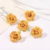 Cabeças de Flores Rosa Simuladas com Borda Enrolada, Flores de Seda, Caixa de Presente Amazon DIY Materiais Manuais, Decoração de Casamento e Casa