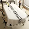 Toalha de mesa oval, sem lavagem, à prova d'água e à prova de óleo, toalha de mesa retangular para jantar, toque de luxo leve e de alta qualidade, novo modelo 2024 toalha de mesa de PVC