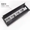 Agujero roscado amortiguador aleación de aluminio caja de cables cepillo de alambre caja de cables con enchufe caja de cables para escritorio de computadora caja de enhebrado multifuncional