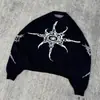 Suéter Cálido de Marca de Exportación de Moda Estilo Hip-Hop Callejero Americano Otoño e Invierno Nuevo Jacquard Personalizado Gótico