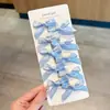 Presilha de Cabelo com Laço Azul Presilha de Bico de Pato para Mulheres Presilha para Mechas Laterais Acessórios para Trança de Cabelo Presilha Lateral para Fios Soltos Presilha para Cabelo da Testa