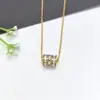 Collar de Acero Inoxidable para Mujer Joyería de Nicho Versátil Colgante de Cobre Cadena Elegante para Clavícula Joyería Cadena de Lujo Ligero