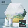 Paraguas grande plegable de 16 varillas para mujer, resistente al viento, doble uso para sol y lluvia, protección UV, ligero
