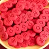 Decoración de Pastel de Año Nuevo 2026 Galletas Toppers Rojos Feliz Año Nuevo Adornos de Moneda Año del Caballo Decoraciones para Horneado de Postres