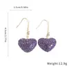 Pendientes Colgantes de Corazón Tachonados con Diamantes de Zirconia, Pendientes Vintage Simples de Moda, Pendientes de Lujo Ligero de Gama Alta con un Diseño Único