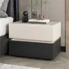Mesita de Noche Inteligente de Lujo Ligero, Moderna y Sencilla, para Uso Doméstico en el Dormitorio, Gabinete de Mesita de Noche de Madera Maciza, Gabinete de Almacenamiento Multifuncional para Mesita de Noche, Completamente Ensamblado