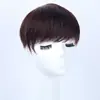 Peluca corta recta para mujer para la parte superior de la cabeza, adecuada para madres de mediana edad y mayores, cabello real para cubrir las canas, peluca fina para la parte superior para mujeres