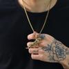Personalidad dominante hip-hop tigre colgante para hombre Europa y Estados Unidos moda caliente ins tendencia animal titanio acero collar venta directa