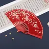 Flor de Ciruelo Nuevo Estilo Chino Estilo Antiguo Plegable para Dama Verano Regalo de Boda Fábrica Baile Accesorios de Alta Gama Abanico Plegable