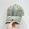 Llegada Nueva Coreana Gorra de Mezclilla con Agujeros Arcoíris para Hombre y Mujer Primavera y Otoño Moda Distintiva Versátil Sombrilla Gorra de Béisbol Lavada