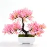 Plantas Artificiales Bonsái Árbol Simulado, SIN MACETA, Árbol de Pino Pequeño Simulado de Tres Ramas, Adornos Decorativos para Mesa de Oficina en Casa