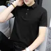 Camisa Polo de verano de marca moderna de Hong Kong para hombre, camiseta de manga corta con cuello camisero informal de negocios, top para hombre, ropa gris para hombre