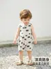 Ropa de Verano Delgada para Niños Mono de Bambú y Algodón de Manga Corta para Uso Casual al Aire Libre Ropa para Niños Anyang
