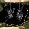 Colgante de Reno Ángel de Acrílico Transparente Navideño, Decoración Colgante de Corona de Cristal de Imitación, Accesorios para Decoración de Árbol de Navidad al por Mayor