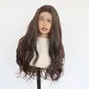 Comercio electrónico transfronterizo: Peluca de encaje frontal estilo europeo y americano 13*4, diseño de onda grande, peluca de fibra sintética de alta gama que imita el cabello humano, resistente al calor y lisa