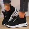 2026 Nuevo Estilo Zapatos Deportivos de Malla Transpirable con Cordones, Suela Gruesa, Talla Grande, Punta Redonda para Mujer, Comercio Transfronterizo