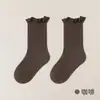 Meias infantis, estilo grosso outono/inverno, com acabamento de renda, design de princesa, feitas de algodão puro, comprimento até a panturrilha, para meninas, bebês e crianças pequenas, qualidade Classe A