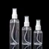 Venta al por mayor de botellas de spray de 30 50 100 ml, botella de spray de niebla fina, botella dispensadora de plástico líquido, botella de spray para alcohol