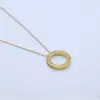 Collar de Perlas Caga Pancake Collar de Anillo de Tarjeta Gapsophila 18K Collar de Acero de Titanio para Pareja Colgante Versátil