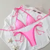 2026 Novo Estilo Europeu e Americano Color Blocking Amazon Comércio Exterior Roupa de Banho, Biquíni de Duas Peças com Amarração, Vestido de Praia Feminino, Biquíni para Fonte Termal