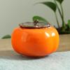 Cerâmica criativa Caqui Caqui Ruyi Pote de chá de caqui Caixa de doces doméstica Pote de chá portátil para atividades comerciais