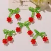 Série de frutas trançadas feitas à mão cerejas de cristal DIY alfinetes de roupa estilo vintage, brincos, flores para sapatos, acessórios de broche para roupas e chapéus