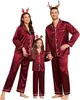 Confortáveis e Duráveis, Especialmente Projetados para Tamanhos Europeus e Americanos, Conjuntos de Pijama de Cetim Macio e Elástico para Família
