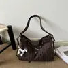 Bolso tote de lunares nuevo 2026, bolso de hombro para mujer, bolso cruzado, bolso de mano, gran capacidad, elegante, versátil, bolso de cuero suave